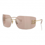 Miu Miu Logo Metall Ebakorrap&auml;rane Kuju P&auml;ikeseprillid Naiste p&auml;ikeseprillid Kuldne MU54YSZVN20F Basic Packaging-Eyeglass Pouches+Box