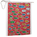 Yayoi Kusama abstraktne maal du&scaron;ikardin vannituba pol&uuml;ester veekindel vannikardinad konksudega W220H180(CM)-1 Pcs