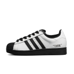 Adidas Originals Superstar 2 Fashion Trend Cushioning Impact Resistance Low top Skateboard Shoes Unisex Black White JI0079(Team719-) 43⅓ white