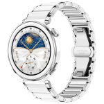 18mm Keraamiline+Metallist Rihm Huawei Watch GT5 Pro 42mm GT6-5 41mm Naistele Luksuslik K&auml;ev&otilde;ru Randmerihm Huawei Watch GT6-5-4 41mm 18mm Width Watchband h&otilde;bedane valge v&auml;rv