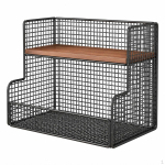 40cm Metallpuidust riiul, 2-korruseline kapikorraldaja k&ouml;&ouml;ki, Loov laua mikrolaineahju riiul, gray