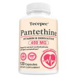 Panteteiin 450 mg Toidulisand, B-vitamiini derivaat, 120 kapslit pudelis 120 Capsules white