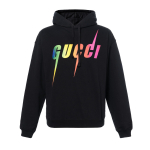GUCCI puuvillane kapuutsikas Gucci Blade tr&uuml;kiga 'Must' Meeste 700120-XJFL9-1152 S black