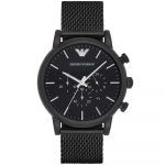 Emporio Armani AR1968 Musta sihverplaadiga kronograaf meeste k&auml;ekell 46mm
