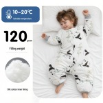 Koguhooaja puhas puuvillane beebi magamiskott l&otilde;hestatud jalgadega - l&ouml;&ouml;givastane ja universaalse sobivusega kevadeks ja s&uuml;giseks. XL (120 cm) - 105-120 cm height white