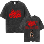 Nina Chuba Arena tuur 2025 Vintage pestud T-s&auml;rk Meestele Naistele Harajuku K&otilde;rge kvaliteediga puuvillane T-s&auml;rk Hip Hop riided &Uuml;lem&otilde;&otilde;dulised T-s&auml;rgid L red