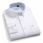 Sinwoyan Pure Cotton Oxford Solid pikkade varrukatega meeste vabaaja s&auml;rgid vaba aja hea kvaliteediga rinnataskuga 38