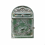 Roheline sepistatud rauast postkast Veekindel seinale kinnitatav postkast Vihmakindel Vintage sein gray
