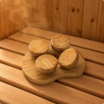 Sauna kaelapadi kuumakindel peatoetugi s&ouml;estatud tamme puidust puhkepadi aurusauna jaoks brown