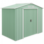 Aiamajake, 2 liugust, ventilatsiooniavad, p&otilde;randaraam, roostevaba, teras, helesinine, 2,13 x 1,30 x 1,85 m 213 x 130 x 185 cm roheline