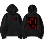 R&auml;ppar 50 Cent The Massacre Klassikaline albumigraafika T&otilde;mblukuga dressipluus Unisex Hip Hop Punk T&auml;navariietus Kapuutsiga dressipluus Mehed Naised Fliisjakk S must