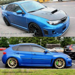 &Uuml;hilduvad esmised ja k&uuml;lgmised &otilde;hutusavad 2008-2014 Subaru Impreza WRX STI luukp&auml;ra/sedaanile Matte Black blue