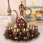 Euroopa veinikomplekt, Sulamist kodune veinipott veiniklaaside komplekt, Punane vintage veiniklaas, Vana veinipott kodu elutoa kaunistus, 1 komplekt L beige