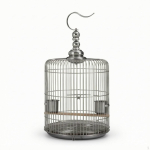 &Uuml;mmargune lindude puur roostevabast terasest kuppelkatusega riputatav kanaridele, vintsukestele Size 30 Ss Bird Cage
