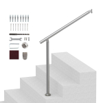 VEVOR V&auml;lisastmete k&auml;sipuud, 31,5 tolli / 80 cm Teki k&auml;sipuu komplekt Seinale ja p&otilde;randale paigaldatav, K&auml;sipuud v&auml;liastmetele paigalduskomplektiga 80 x 8 x 92.3 cm