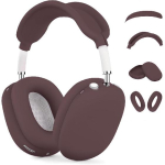 [4 &uuml;hes] &Uuml;mbris Airpods Max k&otilde;rvaklappidele, Airpods Maxi k&otilde;rvakappide katete/peapaela katte/Max peapaela padja jaoks(USB-C/Lightning)(2024/2020), Silikoonist kate veinipunane v&auml;rv