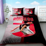 Cristiano Ronaldo tekikate Jalgpall CR7 Voodipesukomplekt Mugavaks ja Hingavaks Magamistoaks Ventilaatori Kingitused Suur (Queen) Kuninglik 140*200cm/55x79in Single/Twin 3pcs