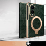 Samsung Galaxy Z Fold8 Fold 8 jaoks Lai Ultra Ehtne Nahast Klapp&uuml;mbris Retro &Otilde;livaha Luksuslik Veisenaha Jalgtelefonikate Fold8 jaoks Galaxy Z Fold8 Ultra roheline