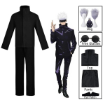 Anime Jujutsu Kaisen Gojo Satoru Cosplay Kost&uuml;&uuml;m Silmalapp Parukad Prillid &Uuml;likond Halloweeni Kost&uuml;&uuml;mid Meestele S black