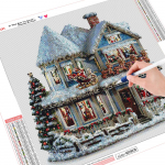 Huacani isetehtud teemantmaali ristpistekomplektid 5D teemantmosaiigiga dekoratiivne t&auml;isteemanttikandid j&otilde;ulude lumemaja Full Square 20*20 cm