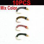 10tk #14 Bi Color Brassie Miges Chironomids Fly Fishing Fly / S&ouml;&ouml;t / Landid