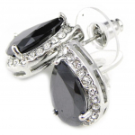 Les Tr&eacute;sors De Lily [G9657] - Boucles Cr&eacute;ateur 'Sissi' zircon noir - 17x12 mm must