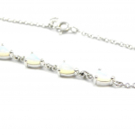 Les Tr&eacute;sors De Lily [I2628] - Bracelet Argent 'D&eacute;esse Opale' Blanc argent&eacute; (rhodi&eacute;) - 4 mm valge