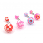 Les Tr&eacute;sors De Lily [J9569] - Set de 4 Body Piercing 'Tecno' mitmev&auml;rviline