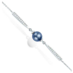 Les Tr&eacute;sors De Lily [L7202] - Bracelet Argent 'Sissi' gris blanc argent&eacute; (rhodi&eacute;) - 8 mm hall