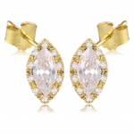 Les Tr&eacute;sors De Lily [Q2664] - kullatud k&otilde;rvar&otilde;ngad  Sissi  valgest kullast - 11x7 mm valge