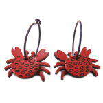 Les Tr&eacute;sors De Lily [Q9724] - K&auml;sit&ouml;&ouml;na valmistatud punased k&otilde;rvar&otilde;ngad  Marionettes  (kass) - 18 mm - 19x14 mm punane