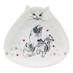 Les Tr&eacute;sors De Lily [Q3796] - keraamiline s&auml;ilitustass 'Un Amour de Chats' hall valge - 18. 2x19. 5 cm hall
