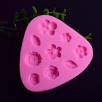 9 Isegi armas lillefondant silikoonvorm &Scaron;okolaadik&uuml;psise pudingivorm ise tee koogivorm roosa