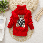 Baby Winter Children Kids Cartoon Kootud Pullover Soe &Uuml;ler&otilde;ivaste Sviiter 140 punane