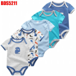 Vasts&uuml;ndinud poisi t&uuml;druku riided Kiddiezoom puuvillane O-kaelusega l&uuml;hikeste varrukatega beebide bodid ja kombinesoonid riided 12M