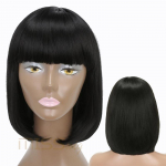 Ilusad l&uuml;hikesed bob-juuksed naistele Pruun tukkidega s&uuml;nteetiline parukas wig&cap. must