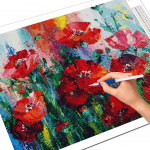 Full Drill Teemantmaaling Mooni ristpistes 5D DIY Teemanttikandid Lille Maastiku Seinakaunistus Full Round 20X30CM