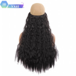 S&uuml;nteetilised sirged juuksepikendused ilma klambrita naturaalses varjatud salajases valejuukset&uuml;kis kiud s&uuml;nteetilised lainelised juuksed