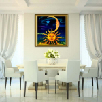 Huacani DIY 5D Kuu t&auml;he ja p&auml;ikese maastik Teemantmaal T&auml;ispuuritud ristpistes tikandid Maalid L&otilde;uend Pildid Seinakaunistus Full Square 20*30 cm