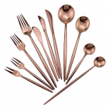 1-osaline New Rose Gold s&ouml;&ouml;giriistade komplekt Pulman&otilde;ude komplekt Kahvlid Noad Kulbid Puuviljad Tl roostevabast terasest lauan&otilde;ude komplekt Korea teaspoon roosa kuldne v&auml;rv