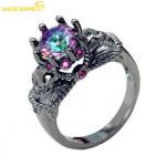 SACE GEMS Klassikaline vasesulamist tsirkoonist s&otilde;rmus Naiste ehted Pulmalubaduse peokingitus 6 must