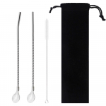 304 Roostevabast terasest pikk &otilde;lgedest lusikas korduvkasutatav &otilde;lgedest peegel, poleeritud metallist mitmev&auml;rviline k&uuml;hvel kokteil, kohvi segamine joogilusikaga baari tarvik Spiral pattern h&otilde;be