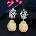 CMM &uuml;liluksuslikud ananassikollased kuupmeetri tsirkooniumoksiidi pikad k&otilde;rvar&otilde;ngad kollane