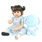 BZDOLL 55 cm t&auml;issilikoonist taass&uuml;ndinud beebinukk t&uuml;drukule elutruu vasts&uuml;ndinud v&auml;ikelapse Bebe lapse m&auml;nguasi s&uuml;nnip&auml;evakingitus 55cm, Brown eyes