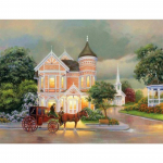 5D DIY teemantmaal maastik kivist ristpistes komplekt t&auml;isteemanttikandid lossikunst pilt mosaiik kodukaunistus Full Round 20x30CM