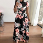 Suvine pikk kleit Lilletr&uuml;kiga Elegantne kleit Tuunika Maxi Kleit Naiste &Otilde;htukleit P&auml;ikesekleit 2XL