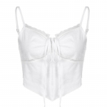 Pitsist seksikad k&auml;rbitud topid T-d Naiste ees lips, varrukateta kaamiktop Suvine valge V-kaelusega spagetirihm Peoklubi valge korsetttops S valge