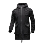 Meeste Vabaaja Jakid &Uuml;ler&otilde;ivad Tuulejakk Keskmise pikkusega Kapuutsiga Mantel Mehelik Kena R&otilde;ivas M -8xl XXXXL must