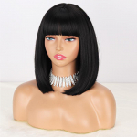 LISI HAIR Naiste mood l&uuml;hike puhas valge Bob sirge parukas tukkidega s&uuml;nteetilisest kiust &otilde;lgade pikkusest sirge Bob valge h&otilde;bedane parukas 1B