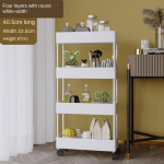 2/3/4 kihiga kitsa vahega hoiurest K&ouml;&ouml;k Vannitoa riiulid Korraldaja Mobiilne &otilde;huke hoiuk&auml;ru koos rattak&auml;ruga S&auml;&auml;stke ruumi 4 layers 40.5*22.5*87cm valge